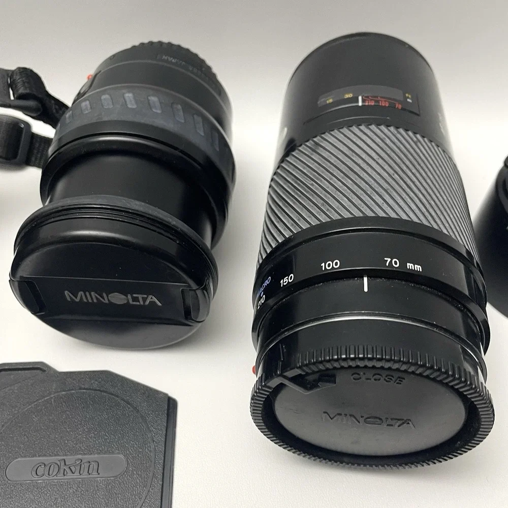 Minolta Maxxum 450si Camera Lot Bundle W/ 28-80mm, 28-105mm & 70-210mm AF Lenses